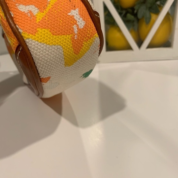 Dooney & Burke Splatter Canvas and Leather Hand Bag - Picture 3 of 12